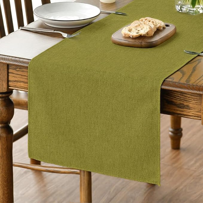 Artoid Mode Green Table Runner, Seasonal Summer Fall Washable Kitchen Dining by ArtoidMode