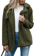 Women's Winter Warm Plush Cardigan Fuzzy Fleece Lapel Jacket by Unknown