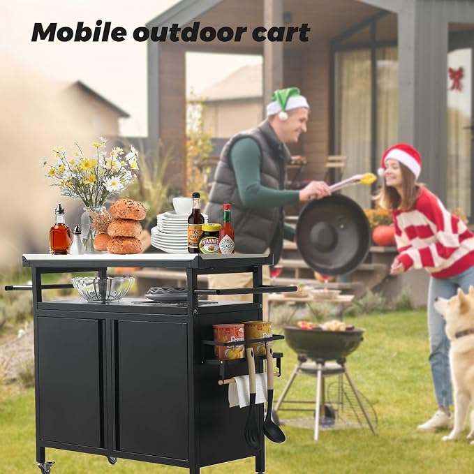 Outdoor Grill Cart Bar Cart - Image 6