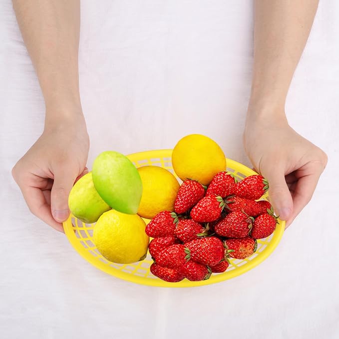 80 Pcs 9 x 5.7 Inch Reusable Oval Fast Food Baskets, Sturdy Plastic Serving - Image 8
