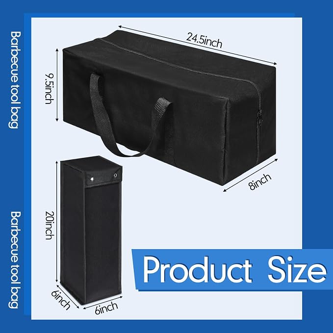 Amylove 2 Sizes Grill Utensil Storage BBQ Tool Bag Foldable Oxford Grilling - Image 2