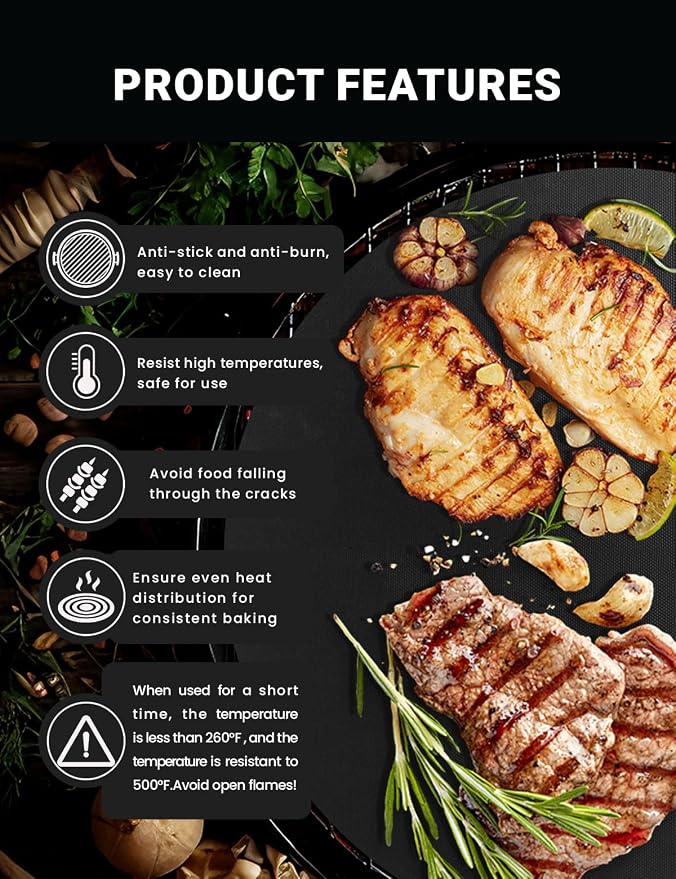 5PCS Copper Grill Mats for Outdoor Grill - Image 4