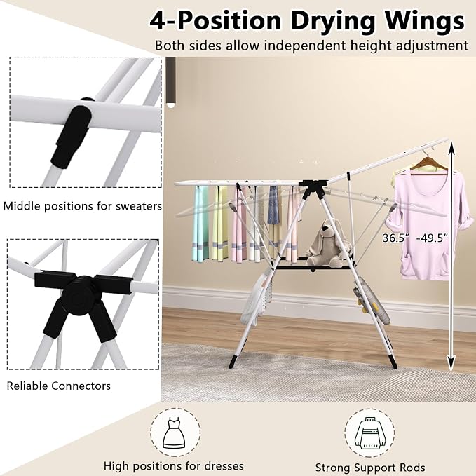Tangkula Clothes Drying Rack, Collapsible Laundry Rack - Image 6