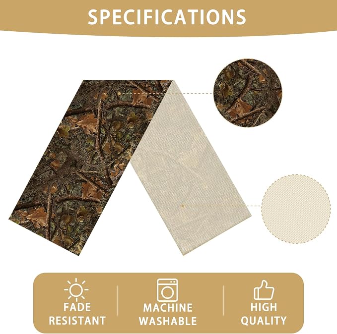 Camo Table Runner Seasonal Spring Fall Kitchen Dining Linen Table Decoration - Image 6