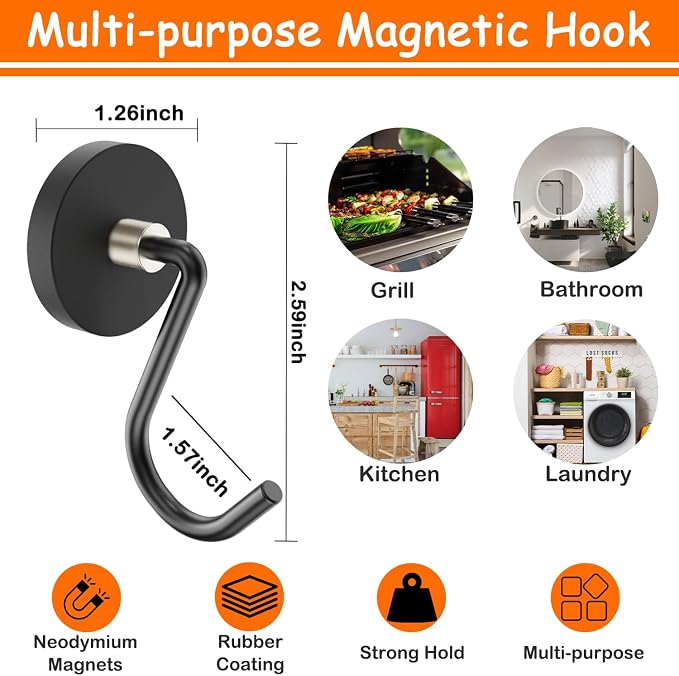 Magnetic Grill Hooks, Strong Magnetic Hook - Image 5