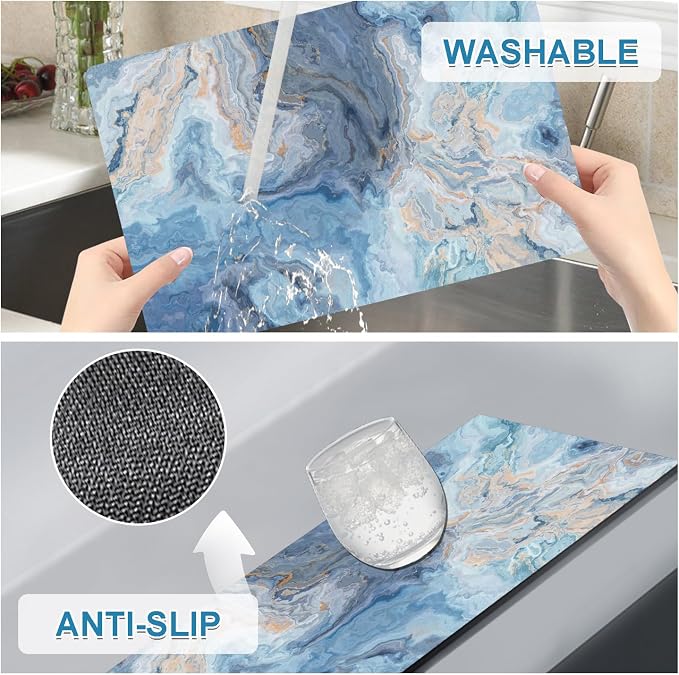 Marble Faux Leather Placemats Set of 4 - Image 6