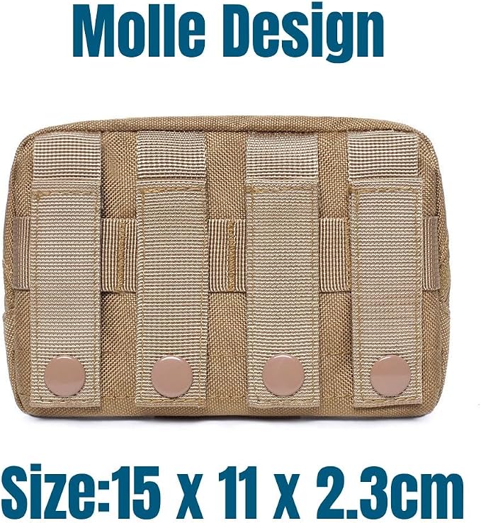 Tactical Modular Pocket Pouch Molle Small Tool Belt Hook Elastic Loops Plate - Image 3