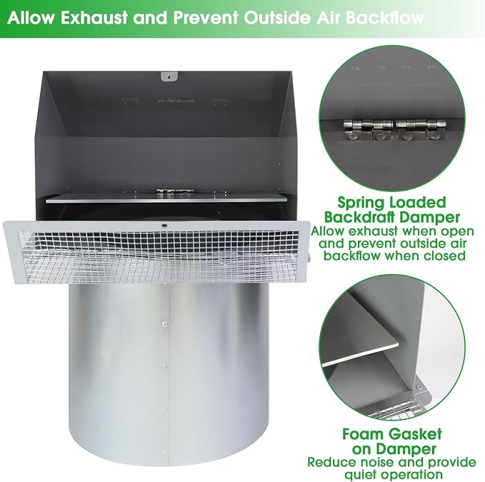10 Inch Hooded Wall Vent Exhaust - Image 4