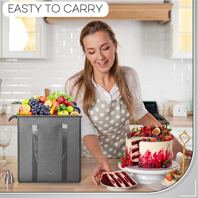 10 Pack Large Insulated Grocery Bags Reusable Shopping Bags - Image 5