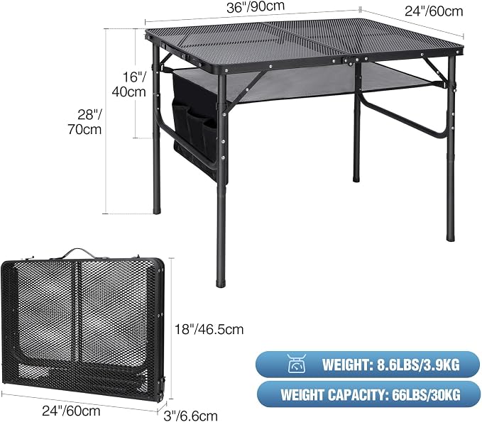 RedSwing Folding Grill Table, Aluminum Portable Grill Stand Table - Image 3