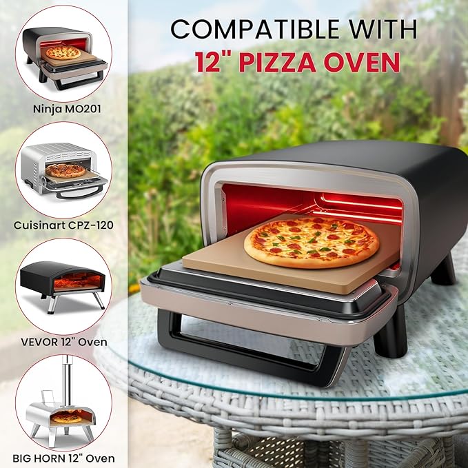 Unicook Pizza Stone for Oven and Grill, 12 inch Square Bread Baking Stone - Image 3