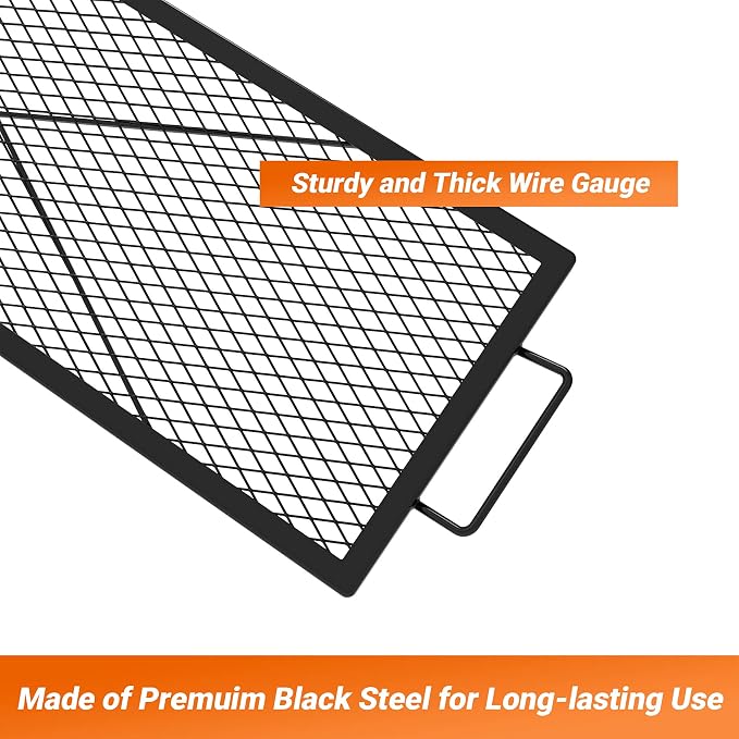 onlyfire Rectangle X-Marks Fire Pit Cooking Grate, Campfire Grill Grate - Image 3