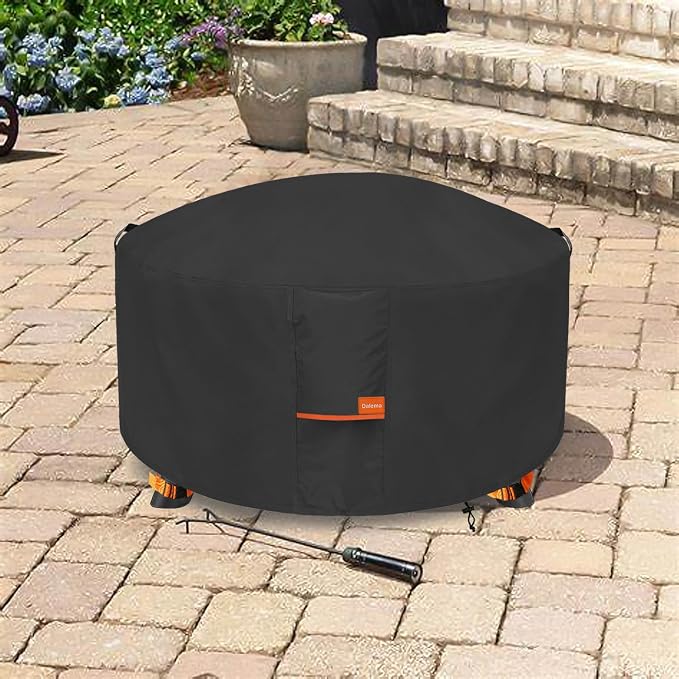 Fire Pit Cover, Outdoor Heavy Duty 600D 100% Waterproof Fire Pit Cover Round - Image 9