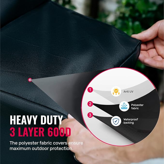 Grillman Grill Cover, BBQ Outdoor Grill Covers, Gas Grills, Waterproof - Image 4
