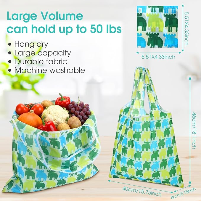 Eccliy 24 Pieces Reusable Grocery Bags Polyester Shopping Bags - Image 2
