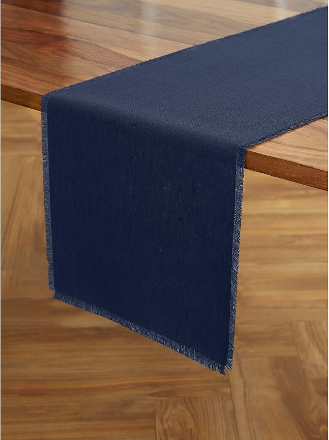 Solino Home Linen Navy Blue Table Runner 48 Inches by SolinoHome