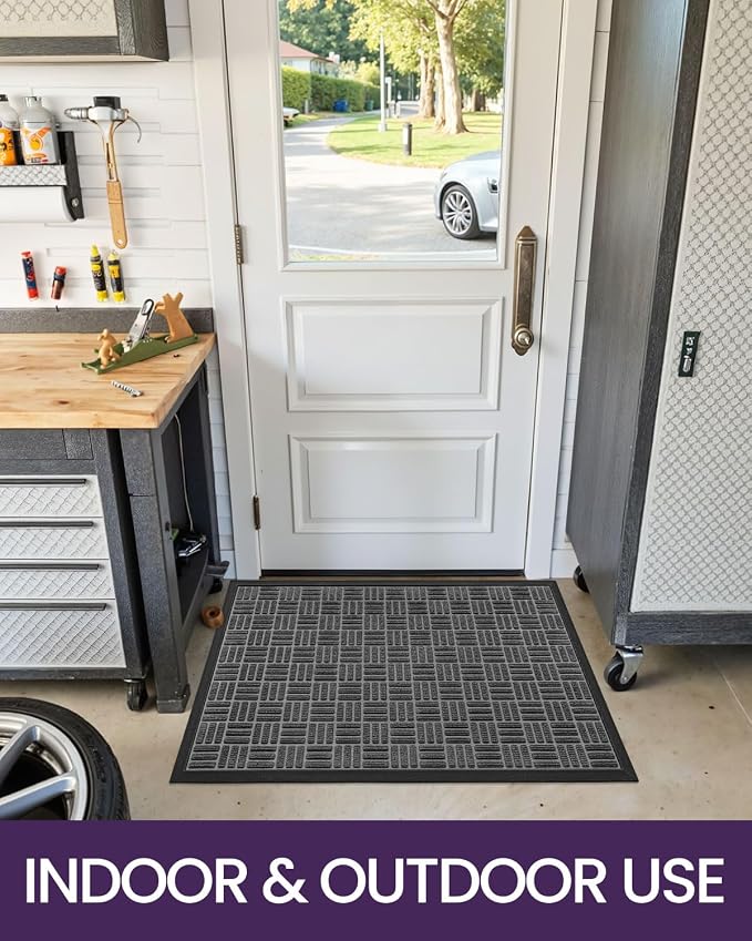 DEXI Front Door Mat Outside Entrance, 4x6 ft Large Rubber Entry Doormat Heavy - Image 9