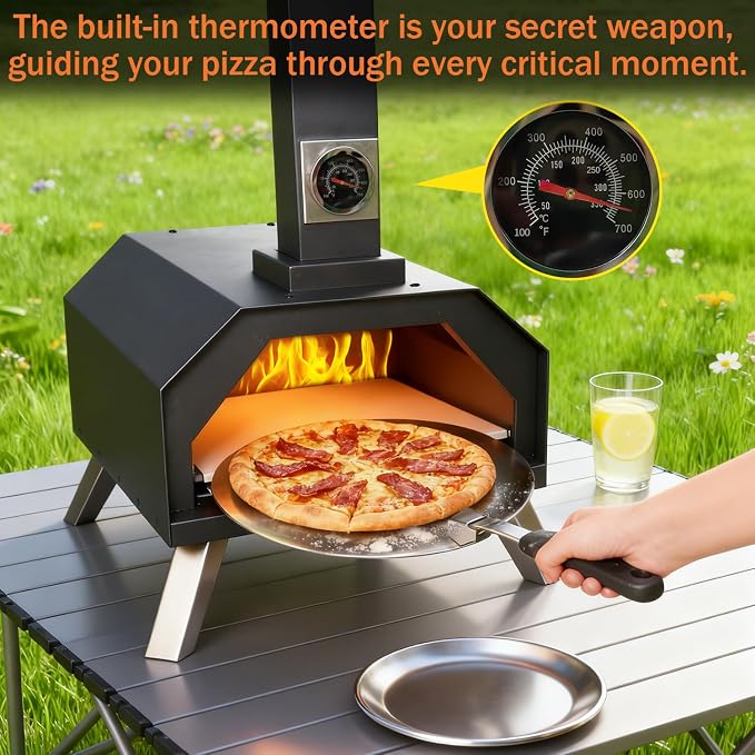 Christmas Gifts Pizza Oven Outdoor 12" Portable Pellet Pizza Stove Wood Fired - Image 4