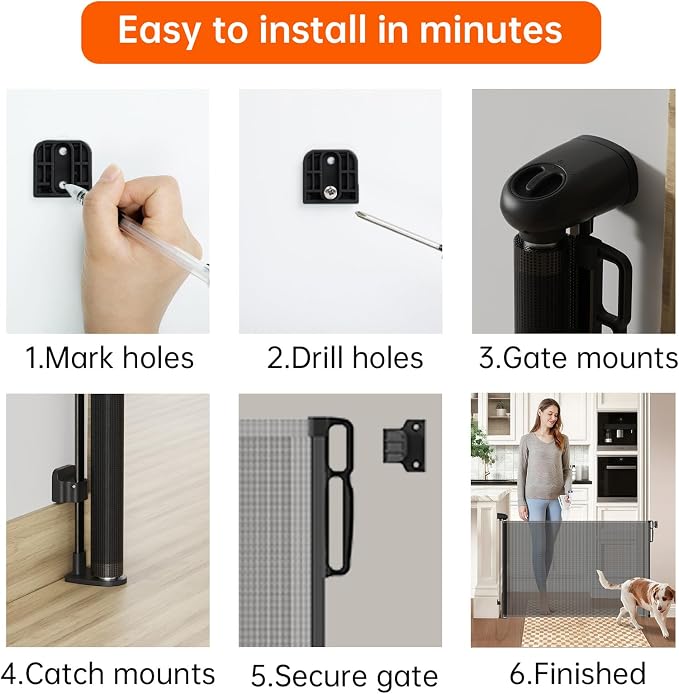Retractable Safety gate, pet/Dog/cat Temporary Door, Baby Safety Temporary Door - Image 6