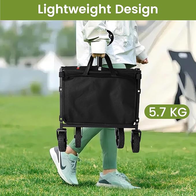Collapsible Wagon with Wheels, 220 lbs Wagons Carts Foldable Wagon Cart with - Image 3