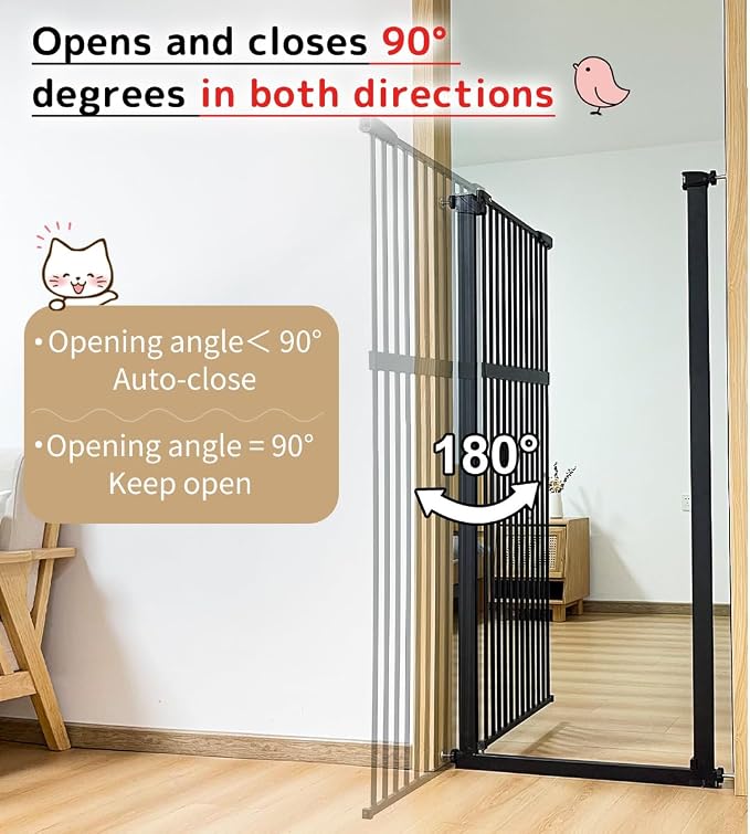Lumizone Extra Tall Pet Gate 55.12" High Pressure Mounted 59.25"-63.38" Extra - Image 7