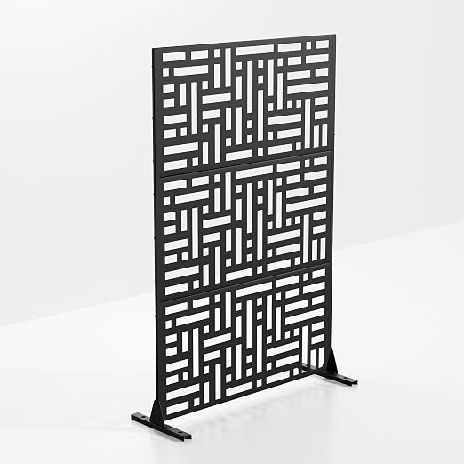 Casaphoria 72" H x 47" W Metal Outdoor Privacy Screen, Freestanding Decorative - Image 3
