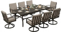 HAPPATIO Aluminum 9 Piece Patio Dining Set, Outdoor Swivel Dining Chairs and by HAPPATIO