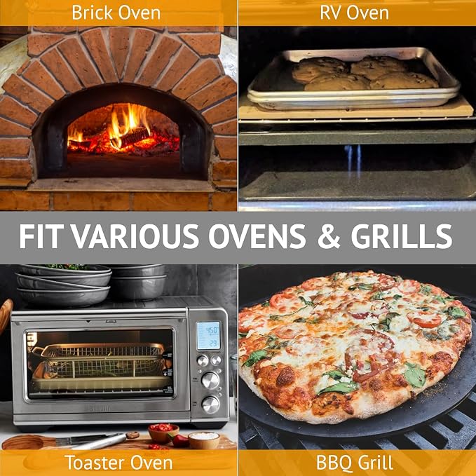 12" x 12" Pizza Stone Square Baking Stone | Premium Cordierite Pizza Grilling - Image 5