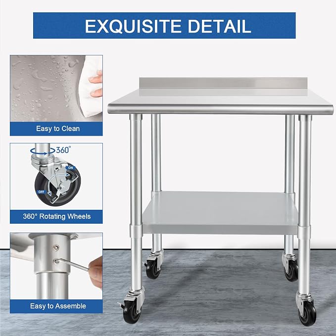 HARDURA Stainless Steel Table 30 x 36 Inches - Image 4