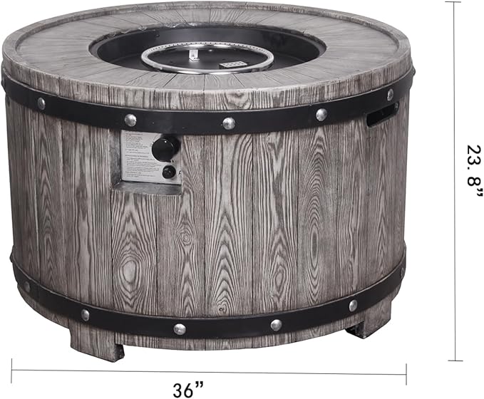 Afterglow Outdoor 36" Round TerraFdab Propane Fire Pit Table - Image 4