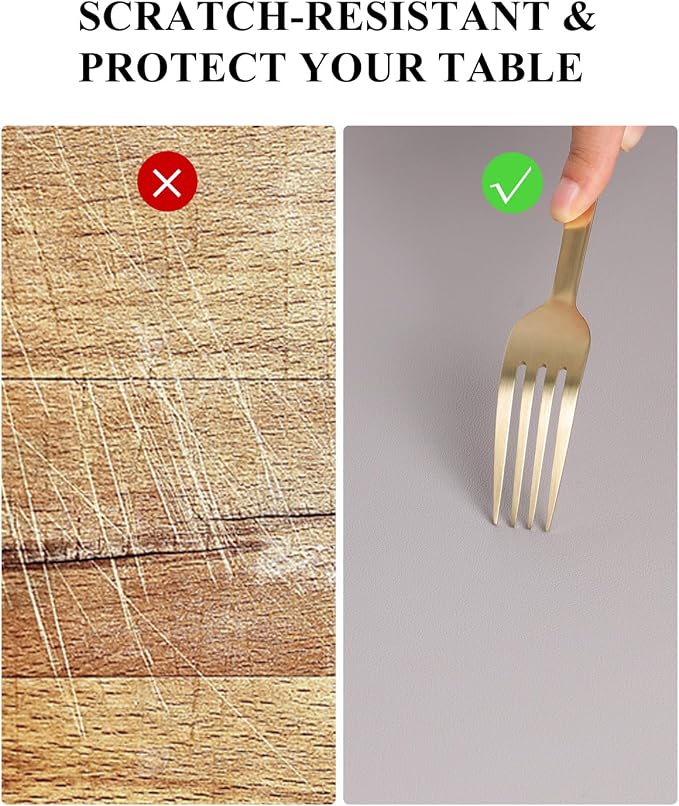 Light Gray Plastic Table Cover Protector, 1.5mm Thick Rectangle Vinyl Table Top - Image 3