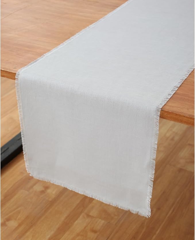 Solino Home Light Grey Linen Table Runner 60 Inches by SolinoHome