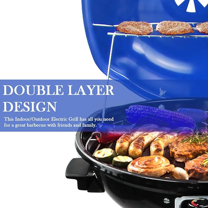 Techwood 1600W Indoor Outdoor Electric Grill, Electric BBQ Grill, Portable - Image 2