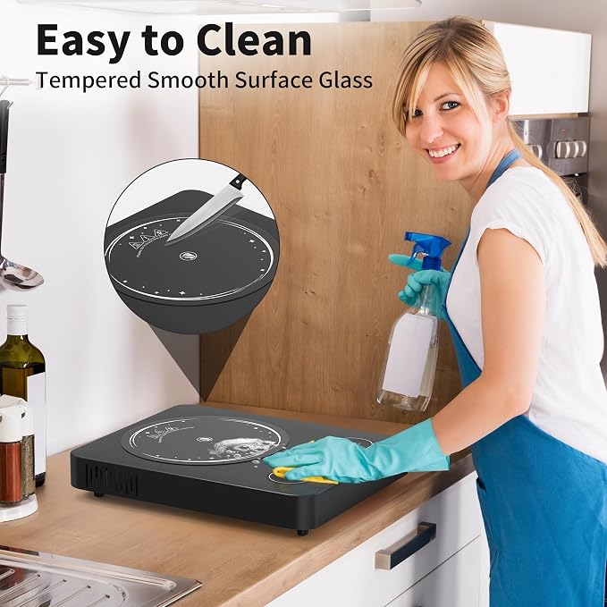 Single Burner Electric Cooktop, 110V 1800W Electric Stove Top - Image 7