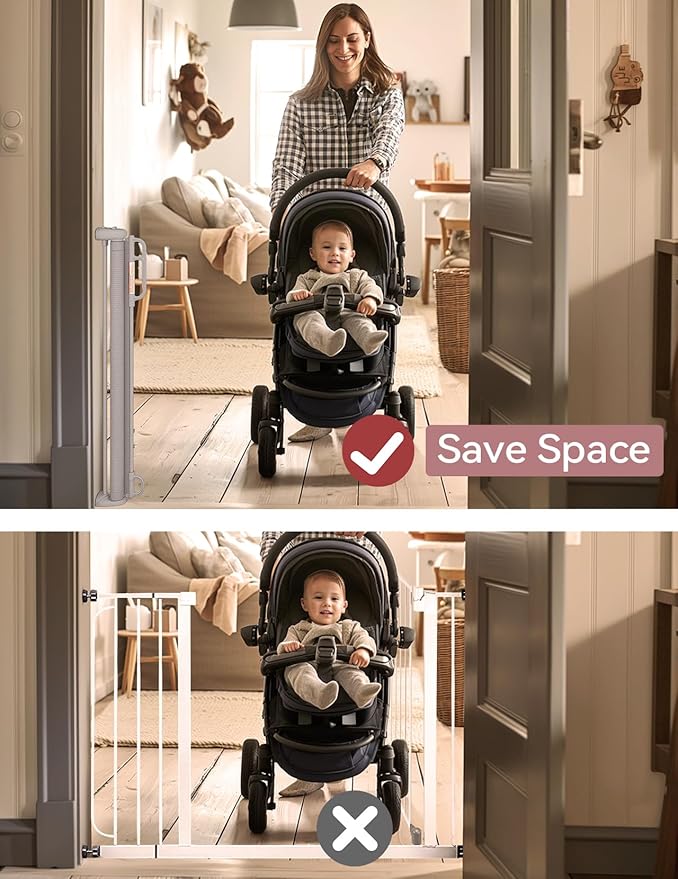 Retractable Baby Gate, Momcozy Extra Wide Mesh Baby Gates - Image 3