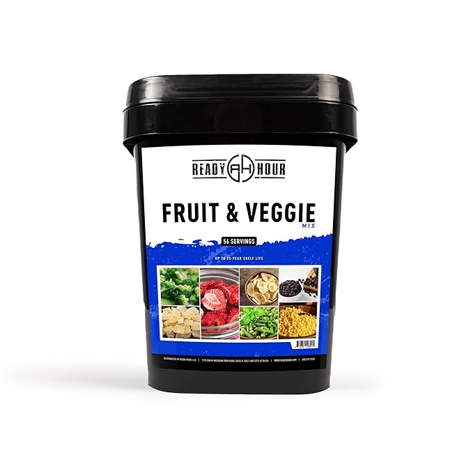 Ready Hour, Fruit & Veggie Mix, Non-Perishable Freeze-Dried Food, 30-Year Shelf by ReadyHour
