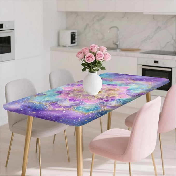 Rectangle Table Cloth Cover Waterproof Elastic Fitted Polyester Fitted - Image 7