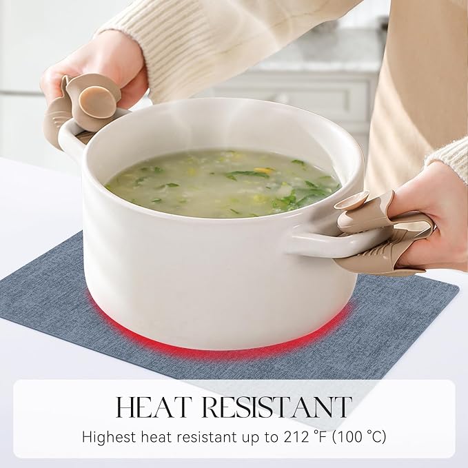 MOSAYT Placemats Set of 4, Heat Resistant Vinyl Place Mats - Image 3