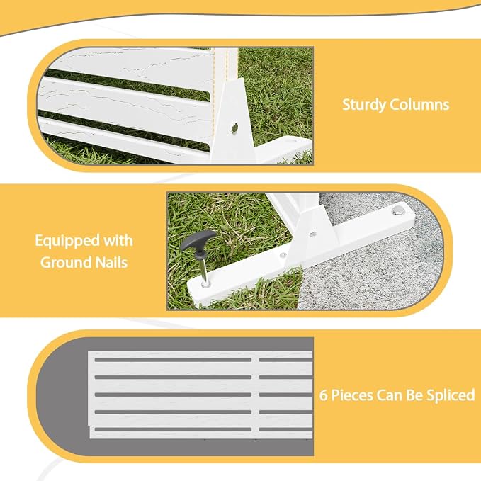 Privacy Fence Screen with Stand 6 Panel 72" H×47" W HDPE Decorative Panels with - Image 4
