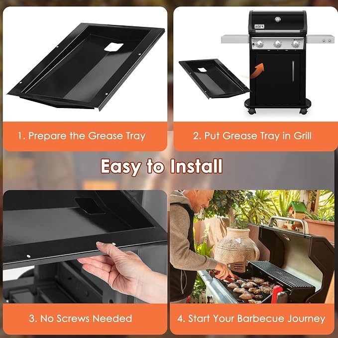69804 Grease Tray for Weber Spirit 300 Series Grills, Drip Pan Tray for Weber - Image 6