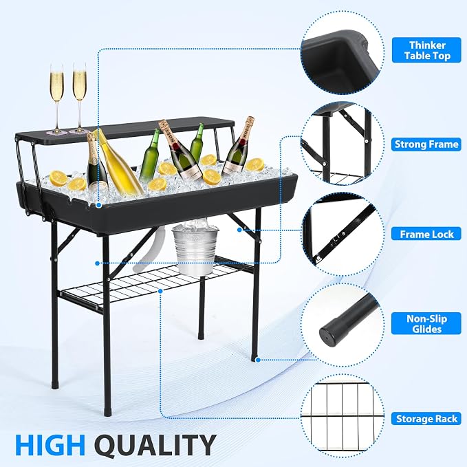Nice C 4 ft Folding Ice Cooler Table, Party Cooler, Grazing Table, Tables - Image 5