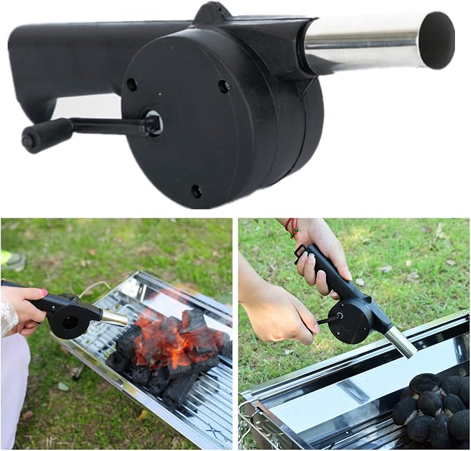 Small Manual Air Blower Hand Crank BBQ Fan Portable Barbecue Air Blower - Image 6