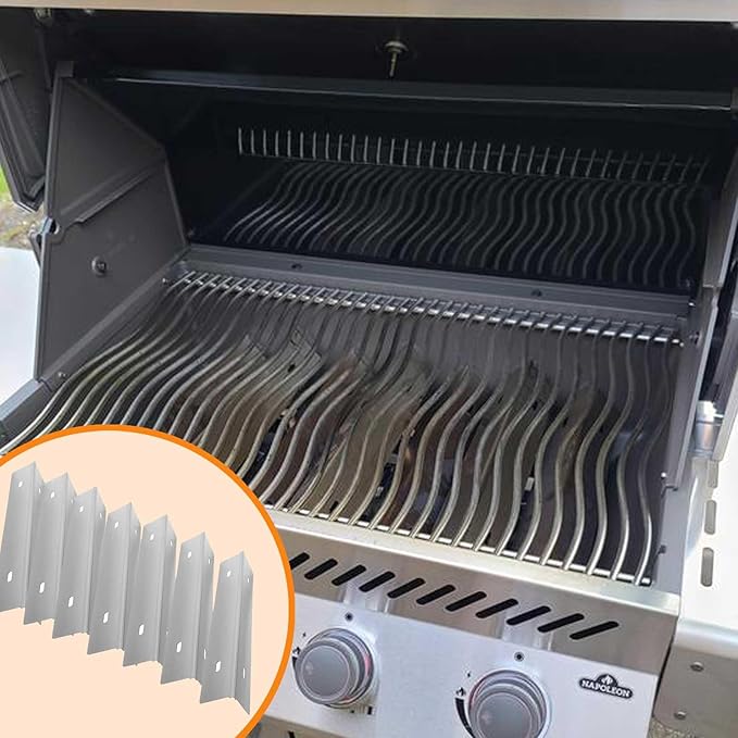 MixRBBQ Stainless Steel 7-Pack Heat Plates and 4-Pack Burner BBQ Replacement - Image 7