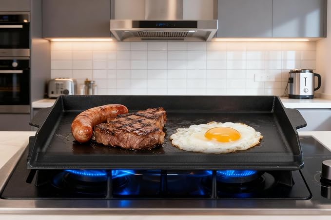 Universal Cast Iron Griddle for Charcoal & Gas Grills and Stove Top, Thickened - Image 8