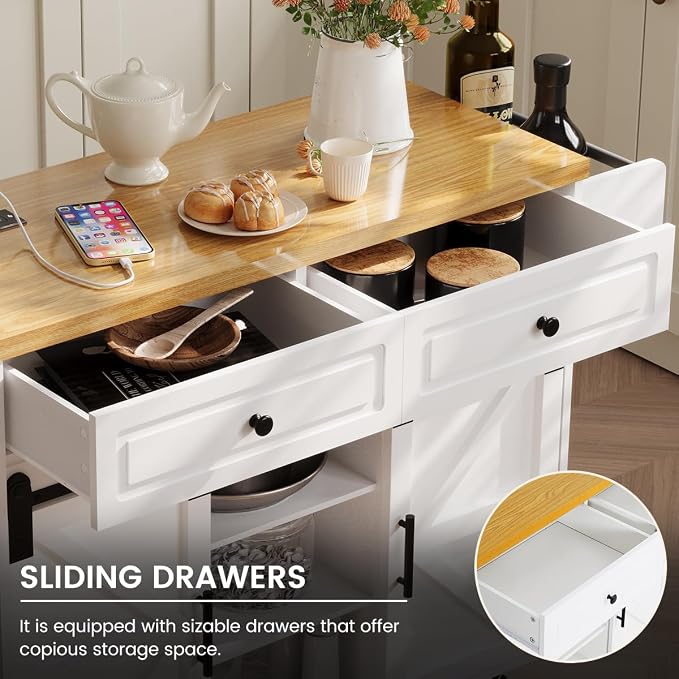 COCO DESIGN Rolling Kitchen Island Cart - Image 5