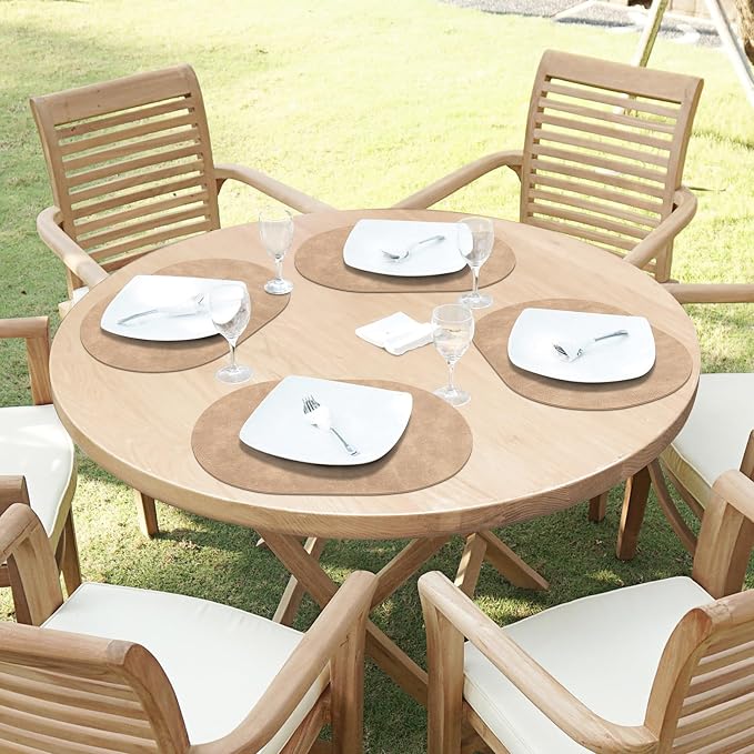 ADRIMER Placemats, Heat Resistant Oval Placemats Set of 4 Washable 12 x 17 Inch - Image 7