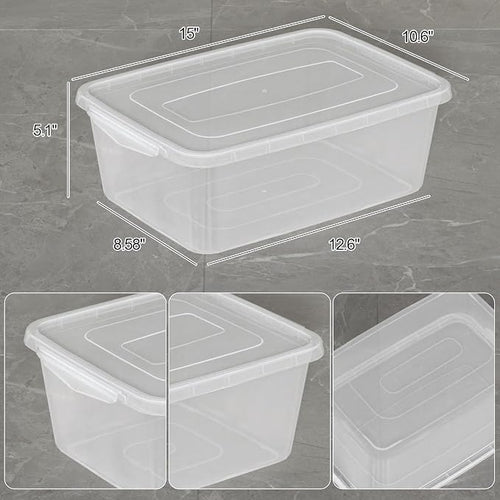 14 Quart Plastic Storage Box, Pizza Dough Proofing Containers, 4 Packs - Image 2
