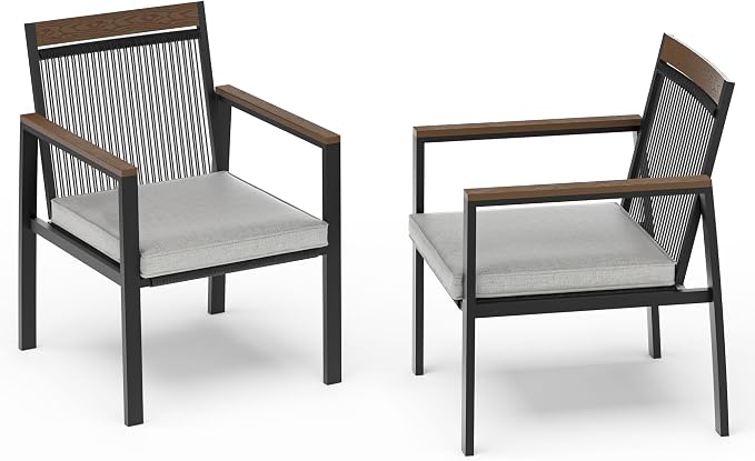Set of 2 Outdoor Dining Chairs – Ergnomic Patio Seating by Makeyourlifebetter