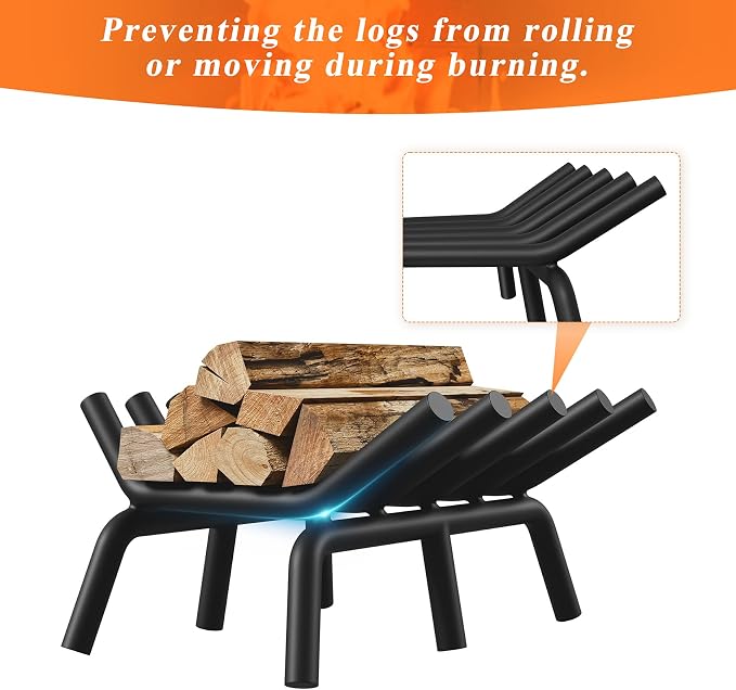 Fireplace Grate 17 Inch with 6 Support Legs, Round Solid Steel Heavy Duty - Image 7