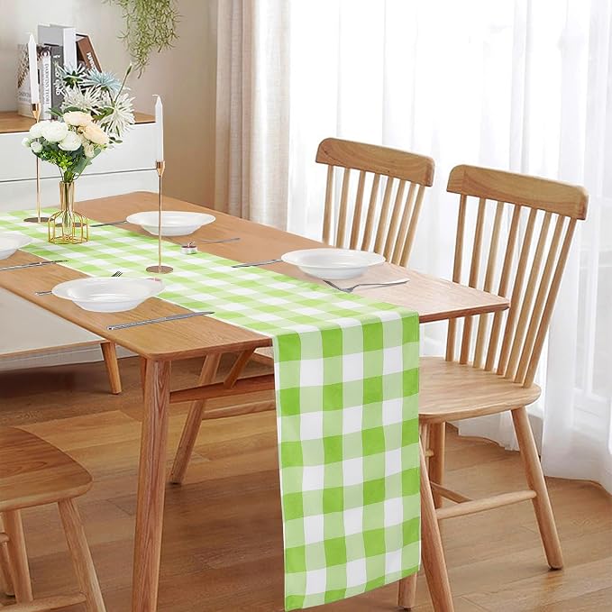Fabric Checkered Table Runner 12 Pack Waterproof Gingham Table Runner 14W x - Image 6